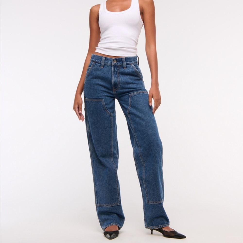 Abercrombie & Fitch Curve Love Mid Rise Slouchy Jean